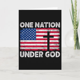 Carte Drapeau d'une nation sous Dieu 4 juillet patriotiq