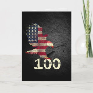 Carte Drapeau et aigle à tête blanche pour 100e annivers