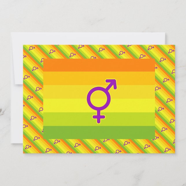 CARTE DRAPEAU HERMAPHRODITE FIERTÉ (Devant)