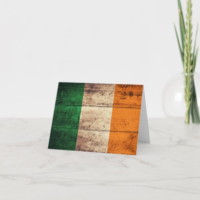 Carte Drapeau Irlande en bois (Devant)