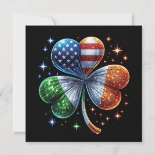 Carte Drapeau irlando-américain FÊTE DE LA SAINT-PATRICK