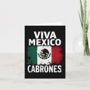 Carte Drapeau mexicain Viva Mexique Cabrones