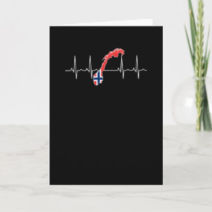 Carte Drapeau norvégien battement de coeur