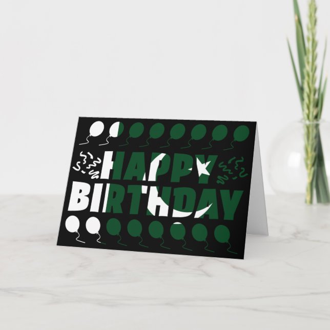 Carte Drapeau pakistanais Anniversaire patriotique (Devant)