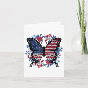 Carte Drapeau papillon américain Patriotique 4 juillet