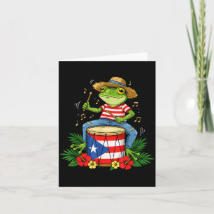 Carte Drapeau portoricain Grenouille Coqui Porto Rico Hi