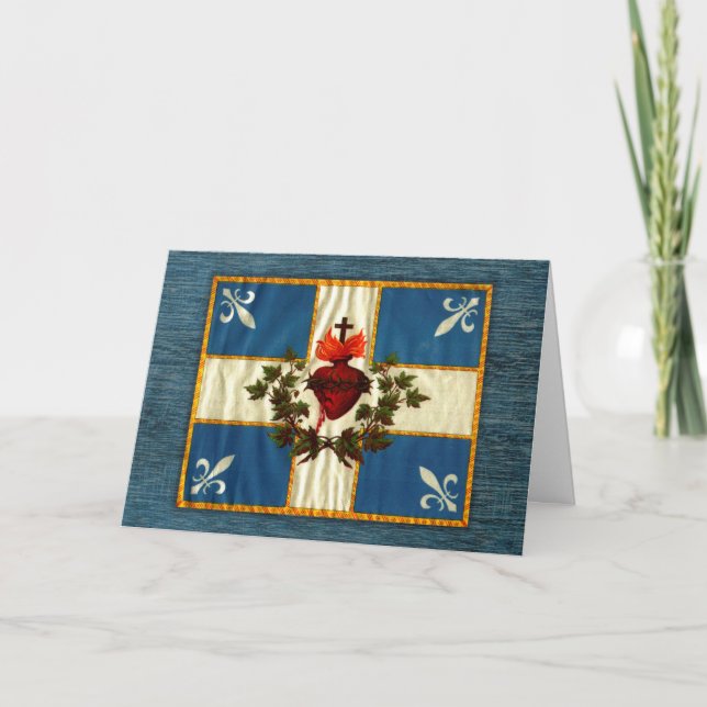 Carte Drapeau Québec antique Carillon Sacré-Coeur (Devant)