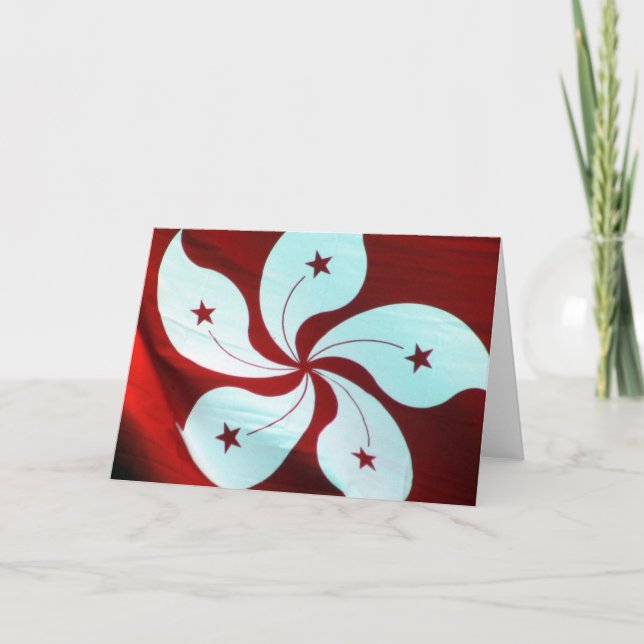 Carte drapeau rouge hong kong (Devant)