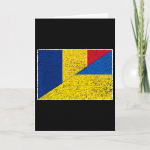 Carte Drapeau Roumanie Ukraine Fierté Roumaine Ukrainien