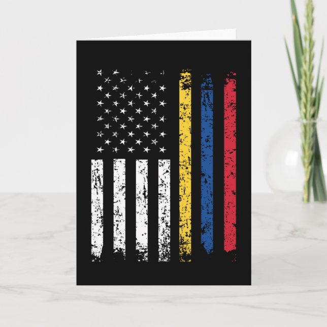 Carte Drapeau semi-colombien mi-américain Colombie USA (Devant)