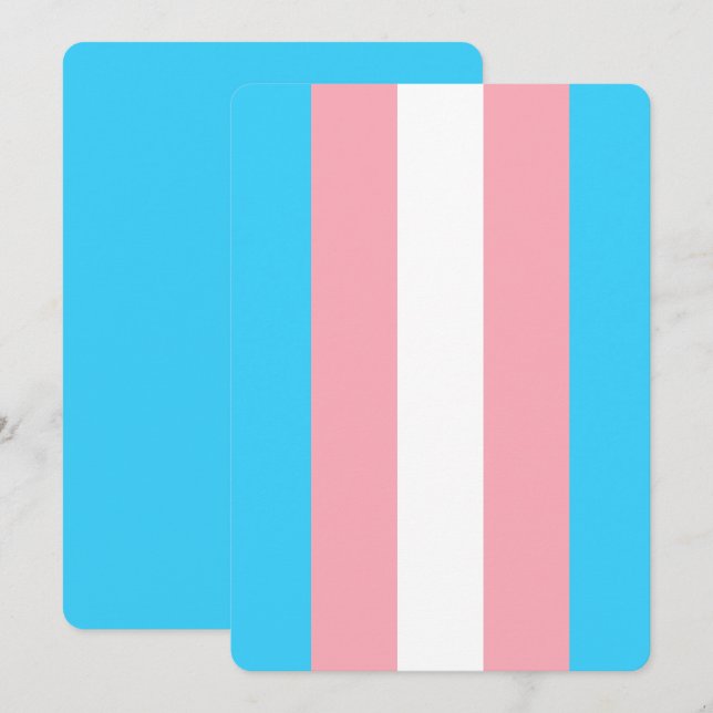 Carte Drapeau Transgenre Personnalisé (Devant / Derrière)