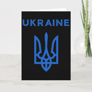 Carte Drapeau Trident Ukrainien de soutien à l'Ukraine T