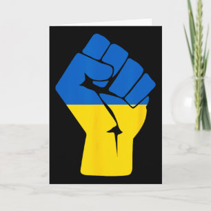 Carte Drapeau ukrainien Ukraine Solidarité Poing levé de