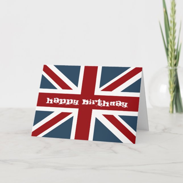 Carte Drapeau Union Jack classique Joyeux anniversaire (Devant)