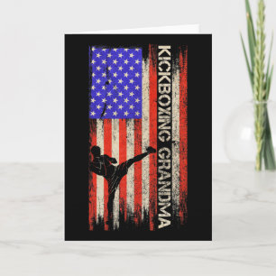 Carte Drapeau Usa Vintage Mma Kickboxing Combattant Gran