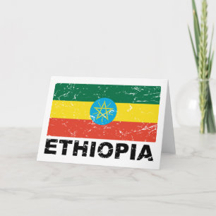 Carte Drapeau Vintage de l'Éthiopie