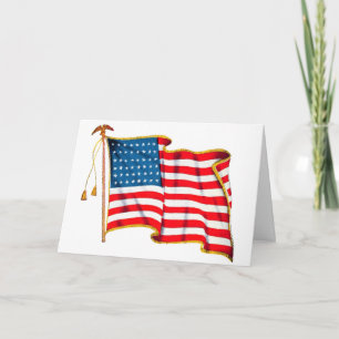 Carte Drapeau vintage patriotique américain, le 4 juille