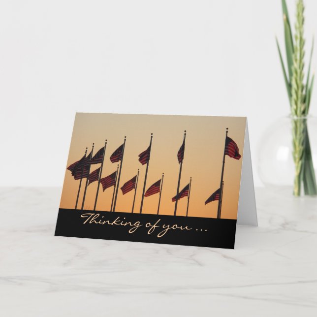 Carte Drapeaux au coucher du soleil American Patriotic U (Devant)