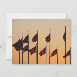 Carte Drapeaux au coucher du soleil American Patriotic U