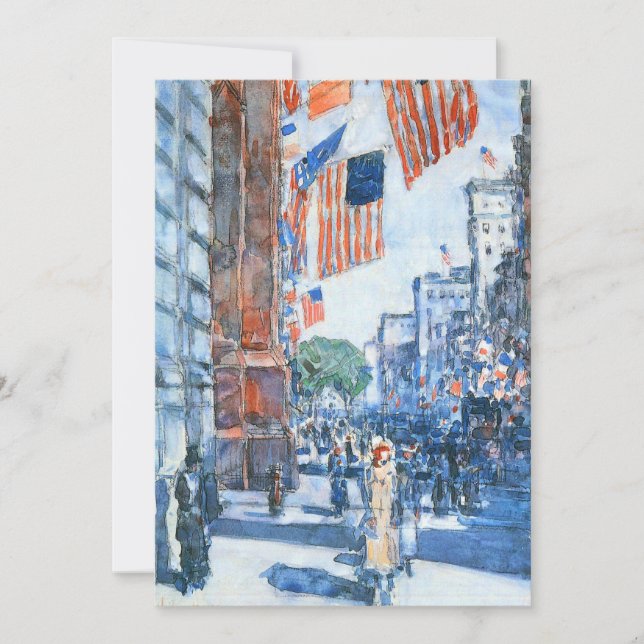 Carte Drapeaux Cinquième Avenue par Childe Hassam, Art V (Devant)
