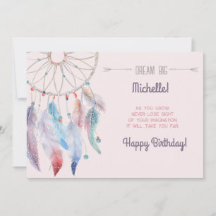 Carte Dream Big Boho Dreamcatcher Joyeux anniversaire