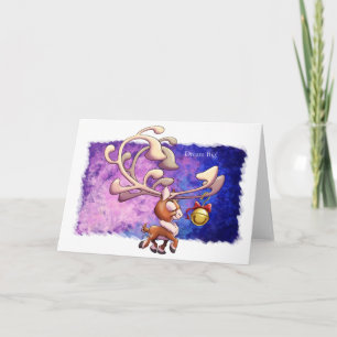 Carte DREAM BIG REINDEER (mat) par Jeff Willis Art