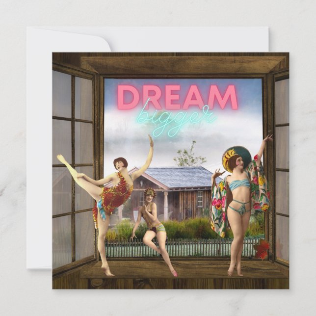 Carte Dream Plus Grande Altered Art Vintage Dancers Cart (Devant)