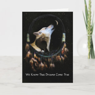 Carte Dreamcatcher Raven et Wolf Anniversaire