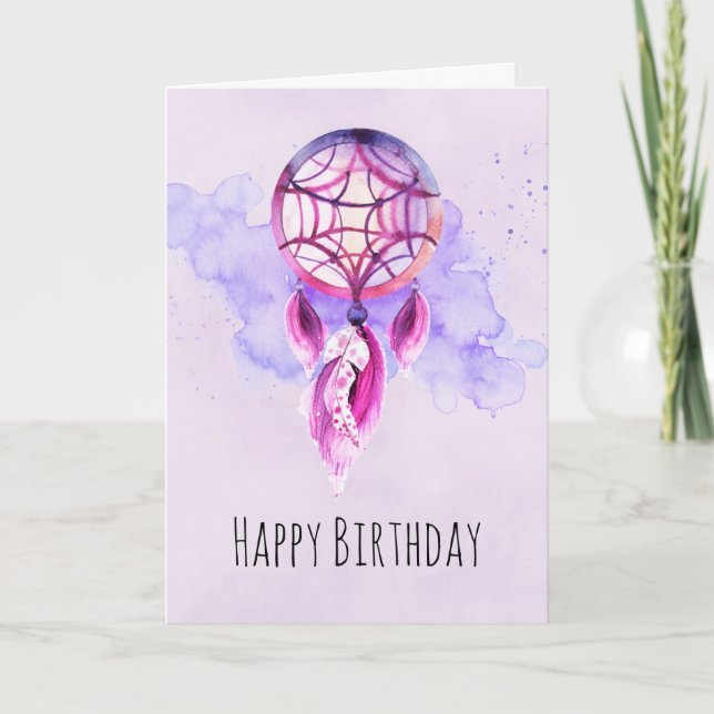 Carte Dreamcatcher rose Paint Paint Splatter Anniversair (Devant)