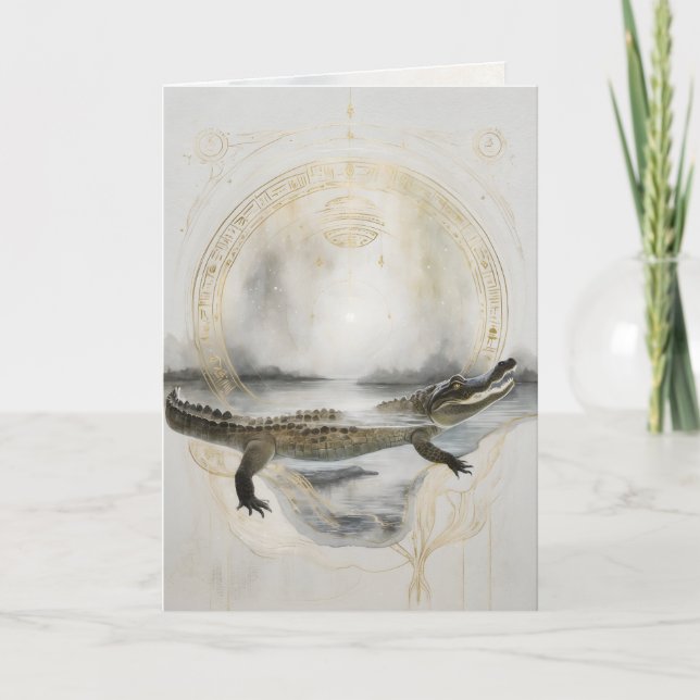 Carte Dreamwoven Guardian Alligator Greeting Card (Devant)