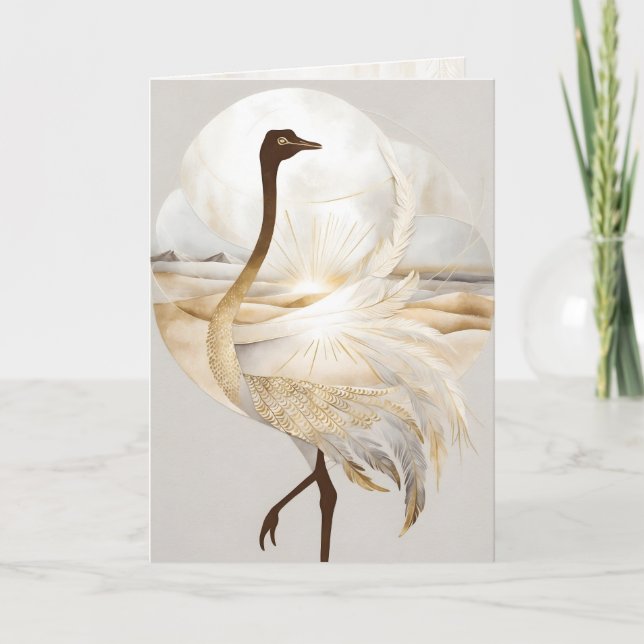 Carte Dreamwoven Guardian Ostrich Greeting Card (Devant)