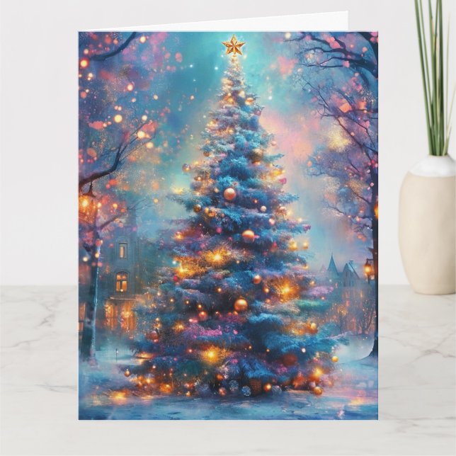 Carte Dreamy Christmas Tree in the City (Devant)