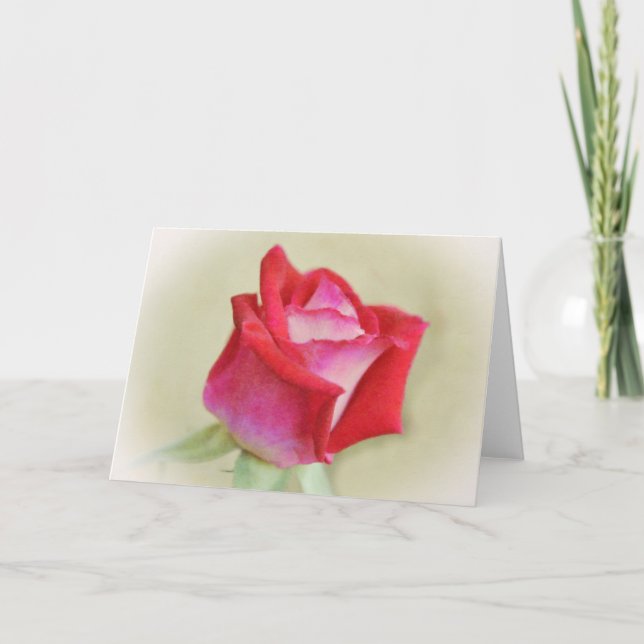 Carte Dreamy Red Rose Art (Devant)