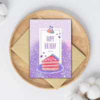Dreamy Soft Purple Aquarelle Hommage d'anniversair