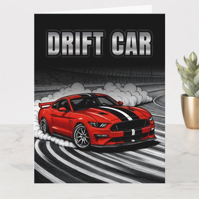 Carte Drift Car Red Muscle (Petite plante)