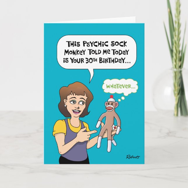 Carte Drôle 30ème Anniversaire Prédiction (Devant)