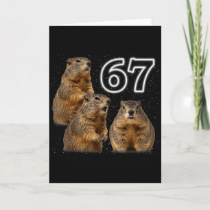 Carte Drôle 3 Marmotte Hurlement à la Lune Parodie Groun