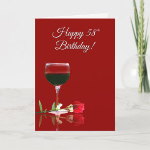 Carte drôle 58e anniversaire de vin