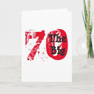 Carte Drôle 70ème anniversaire, grand rouge, texte noir 
