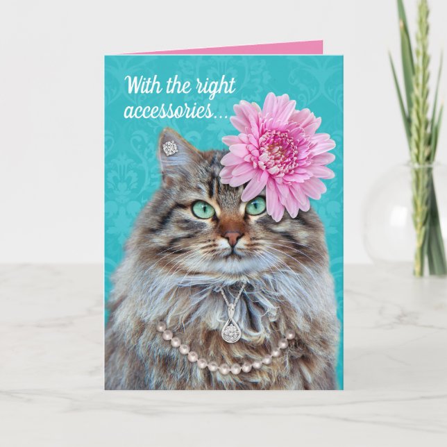 Carte Drôle Accessoré Chat-Personne Ne Remarquera Les Wh (Devant)