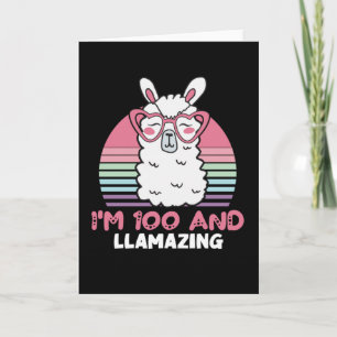 Carte Drôle adorable Llama 100e cadeau d'anniversaire po