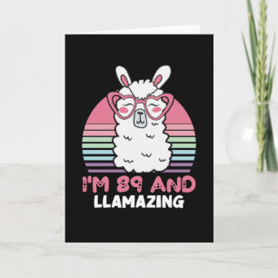 Carte Drôle Adorable Llama 89e Anniversaire Cadeau Pour 