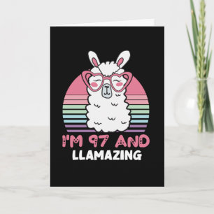 Carte Drôle Adorable Llama 97e Anniversaire Cadeau Pour 