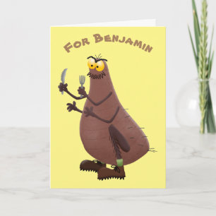 Carte Drôle affamé pulette affamée dessin animé