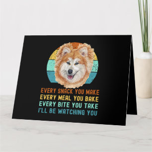 Carte Drôle Akita Inu ou Kuma Inu Chien chaque Snack vou
