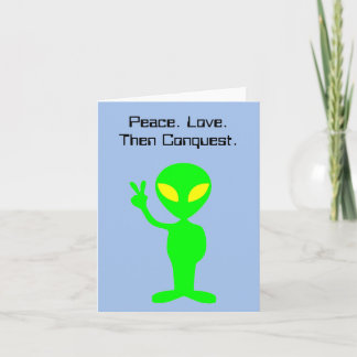 Carte Drôle Alien Sci-Fi Cartoon Art Extraterrestre