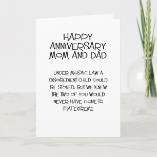 Carte drôle anniversaire de mariage pour maman et papa