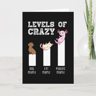 Carte Drôle Axolotl Niveaux de fou Animaux Lover Cadeau