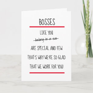 Carte Drôle Bosses Cheeky Verse Boss Day Card