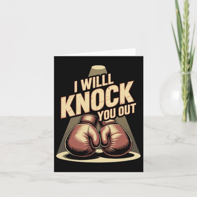 Carte Drôle Boxer Vous Frapper Les Gants De Boxe Je Saur (Devant)